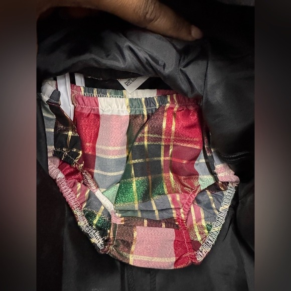 Bonnie Baby Girl Size 3-6 Mths Red/Multi Plaid NWT 2 Pc Christmas Dressy Dress - Picture 3 of 5